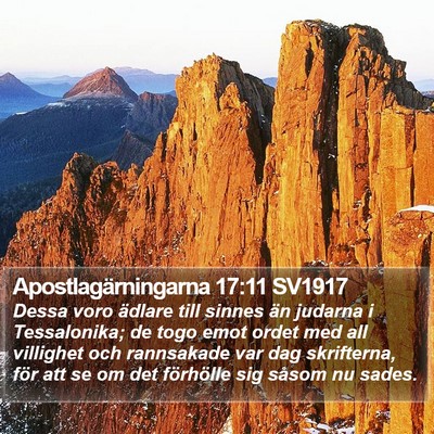 Apostlagärningarna 17:11 SV1917 Bible Verse Image
