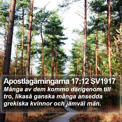 Apostlagärningarna 17:12 SV1917 Bible Verse Image