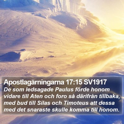 Apostlagärningarna 17:15 SV1917 Bible Verse Image