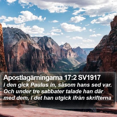 Apostlagärningarna 17:2 SV1917 Bible Verse Image