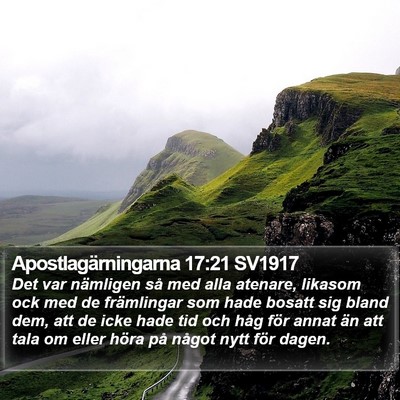 Apostlagärningarna 17:21 SV1917 Bible Verse Image