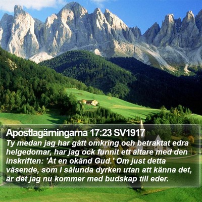 Apostlagärningarna 17:23 SV1917 Bible Verse Image