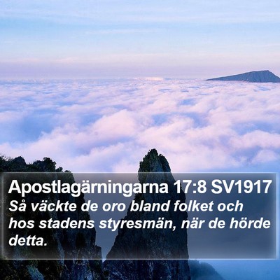 Apostlagärningarna 17:8 SV1917 Bible Verse Image