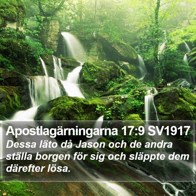 Apostlagärningarna 17:9 SV1917 Bible Verse Image