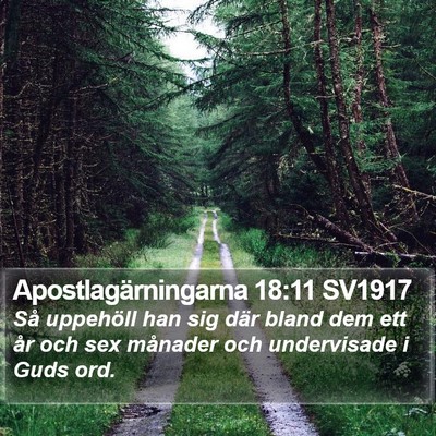 Apostlagärningarna 18:11 SV1917 Bible Verse Image