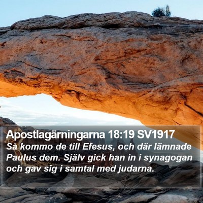 Apostlagärningarna 18:19 SV1917 Bible Verse Image