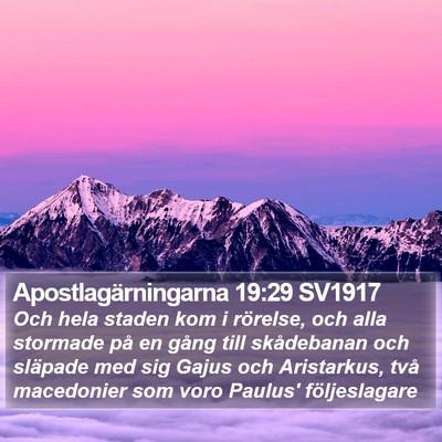 Apostlagärningarna 19:29 SV1917 Bible Verse Image