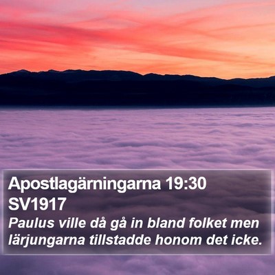 Apostlagärningarna 19:30 SV1917 Bible Verse Image