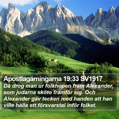Apostlagärningarna 19:33 SV1917 Bible Verse Image
