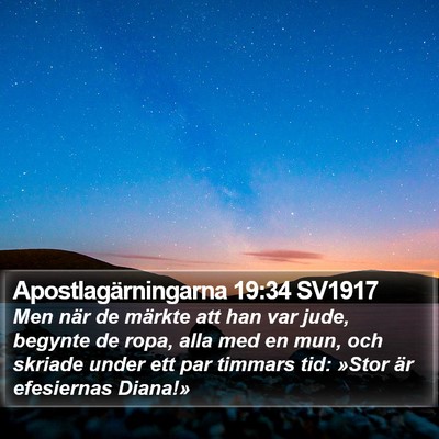 Apostlagärningarna 19:34 SV1917 Bible Verse Image