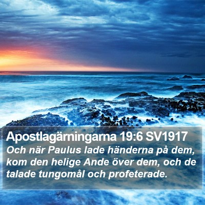 Apostlagärningarna 19:6 SV1917 Bible Verse Image