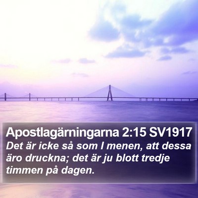 Apostlagärningarna 2:15 SV1917 Bible Verse Image