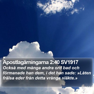 Apostlagärningarna 2:40 SV1917 Bible Verse Image
