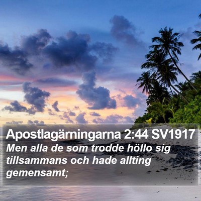 Apostlagärningarna 2:44 SV1917 Bible Verse Image