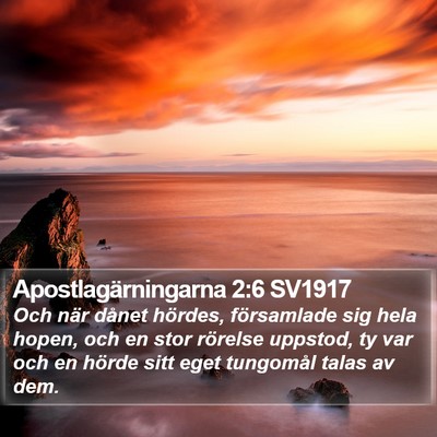 Apostlagärningarna 2:6 SV1917 Bible Verse Image
