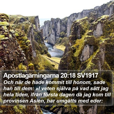 Apostlagärningarna 20:18 SV1917 Bible Verse Image