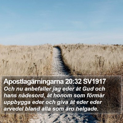 Apostlagärningarna 20:32 SV1917 Bible Verse Image