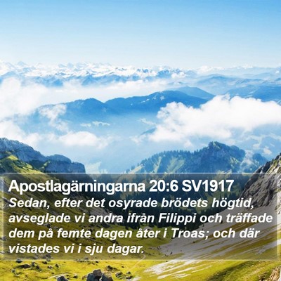 Apostlagärningarna 20:6 SV1917 Bible Verse Image