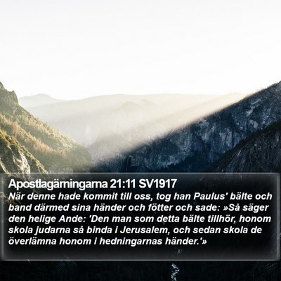 Apostlagärningarna 21:11 SV1917 Bible Verse Image