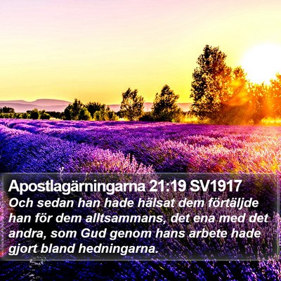 Apostlagärningarna 21:19 SV1917 Bible Verse Image