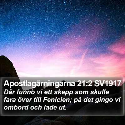 Apostlagärningarna 21:2 SV1917 Bible Verse Image