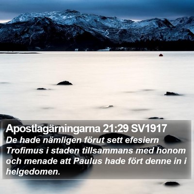 Apostlagärningarna 21:29 SV1917 Bible Verse Image
