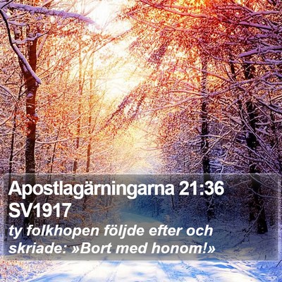 Apostlagärningarna 21:36 SV1917 Bible Verse Image
