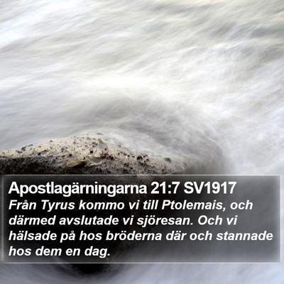 Apostlagärningarna 21:7 SV1917 Bible Verse Image