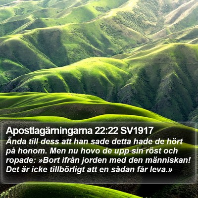 Apostlagärningarna 22:22 SV1917 Bible Verse Image