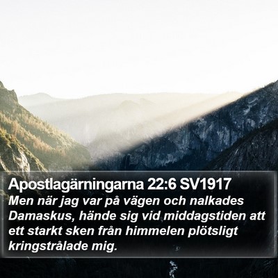 Apostlagärningarna 22:6 SV1917 Bible Verse Image