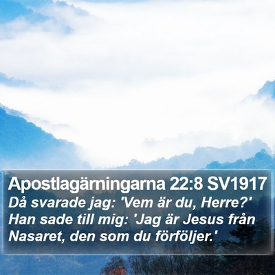 Apostlagärningarna 22:8 SV1917 Bible Verse Image