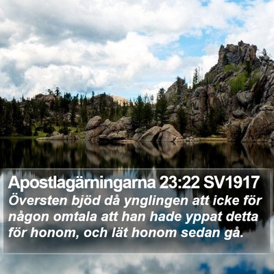 Apostlagärningarna 23:22 SV1917 Bible Verse Image