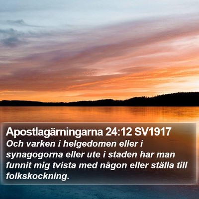 Apostlagärningarna 24:12 SV1917 Bible Verse Image