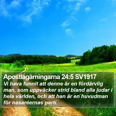 Apostlagärningarna 24:5 SV1917 Bible Verse Image