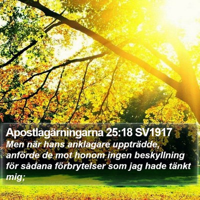 Apostlagärningarna 25:18 SV1917 Bible Verse Image