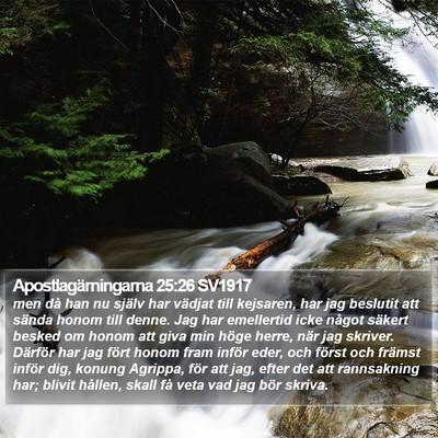Apostlagärningarna 25:26 SV1917 Bible Verse Image