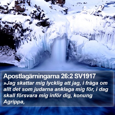 Apostlagärningarna 26:2 SV1917 Bible Verse Image