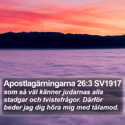 Apostlagärningarna 26:3 SV1917 Bible Verse Image