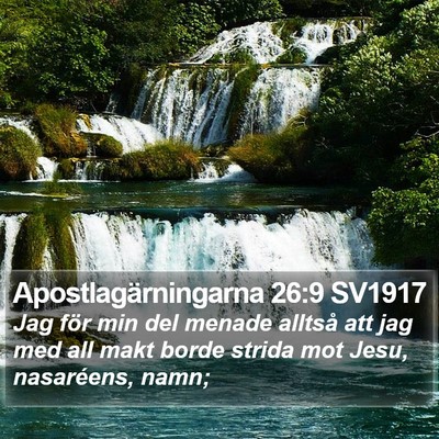 Apostlagärningarna 26:9 SV1917 Bible Verse Image