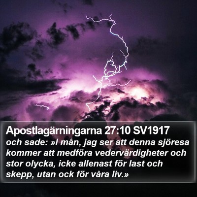 Apostlagärningarna 27:10 SV1917 Bible Verse Image