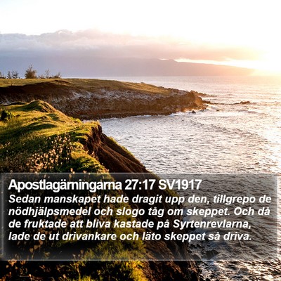 Apostlagärningarna 27:17 SV1917 Bible Verse Image