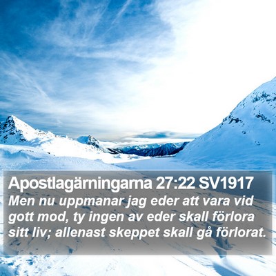 Apostlagärningarna 27:22 SV1917 Bible Verse Image