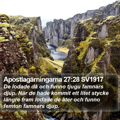 Apostlagärningarna 27:28 SV1917 Bible Verse Image