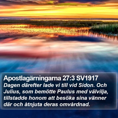 Apostlagärningarna 27:3 SV1917 Bible Verse Image