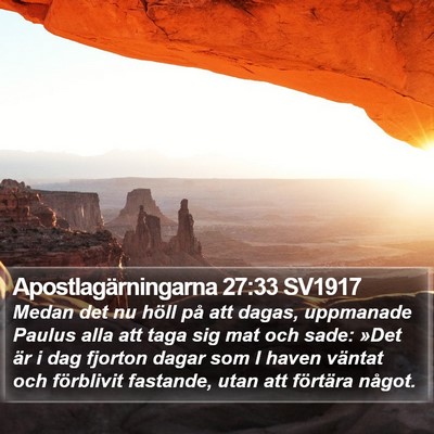 Apostlagärningarna 27:33 SV1917 Bible Verse Image