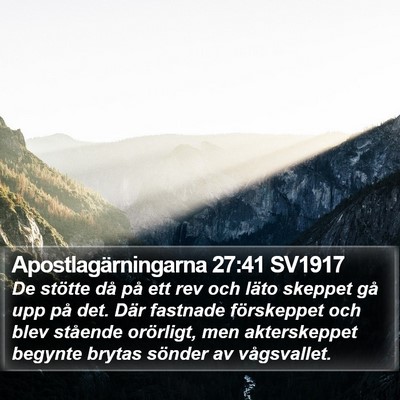 Apostlagärningarna 27:41 SV1917 Bible Verse Image