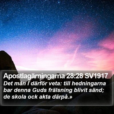 Apostlagärningarna 28:28 SV1917 Bible Verse Image