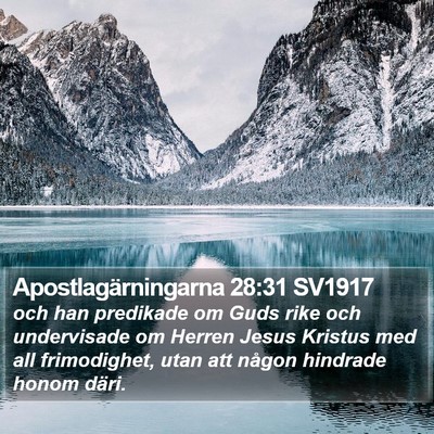 Apostlagärningarna 28:31 SV1917 Bible Verse Image
