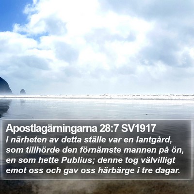 Apostlagärningarna 28:7 SV1917 Bible Verse Image