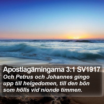 Apostlagärningarna 3:1 SV1917 Bible Verse Image